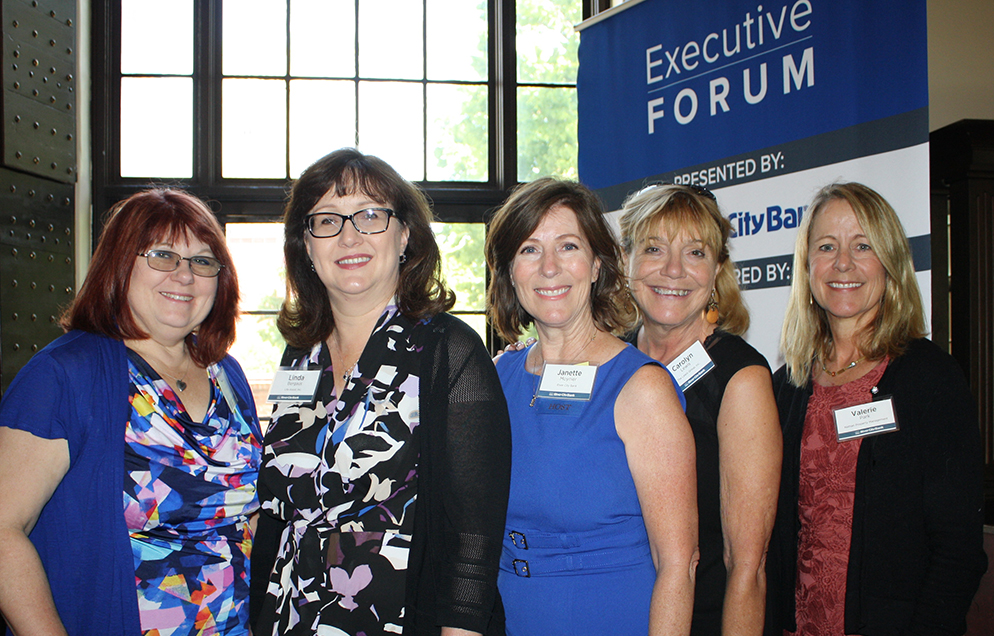 Erika Avanova and Linda Bergaus of Life Assist with Janette Moynier of River City Bank, Carolyn Lewis of The Lewis Group Inc., and Valerie Park of Nathan Property Management.
