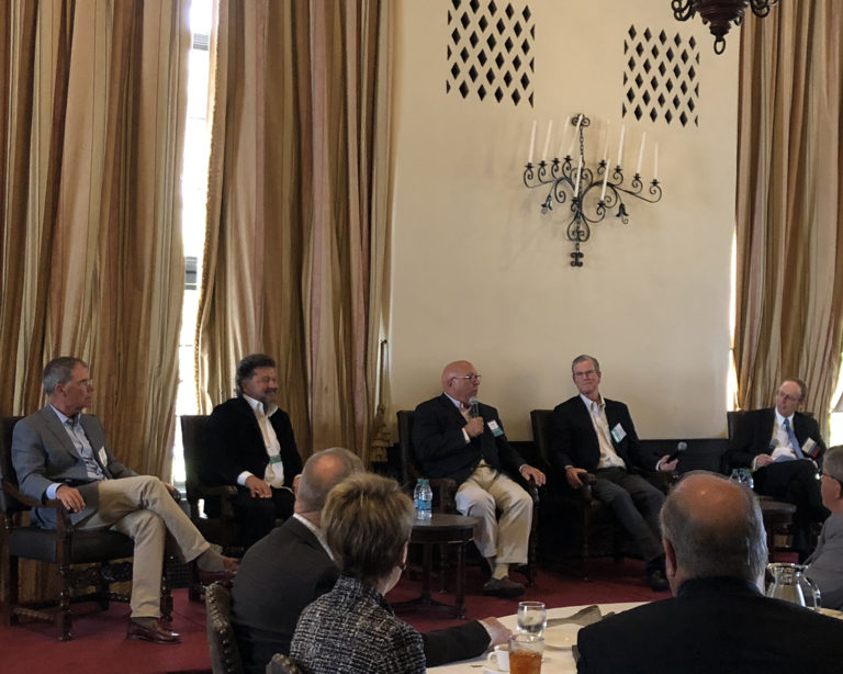 Our distinguished panel: Lon Burford, Tom Kandris, Roger Valine, and Mike O’Brien with moderator, Steve Fleming of River City Bank