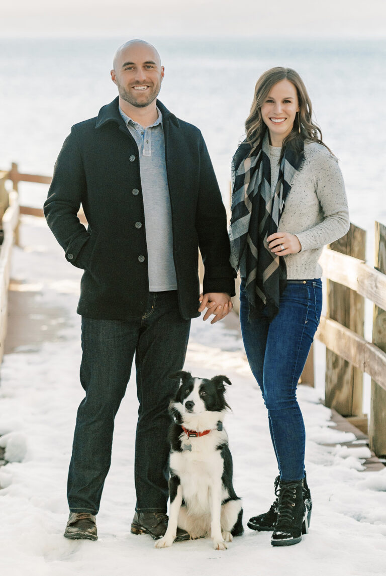 Riley Gardner with his fiancée Morgan and their dog Quinn.